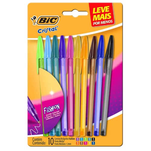 Caneta Esferográfica Bic Cristal Fashion 10 Cores