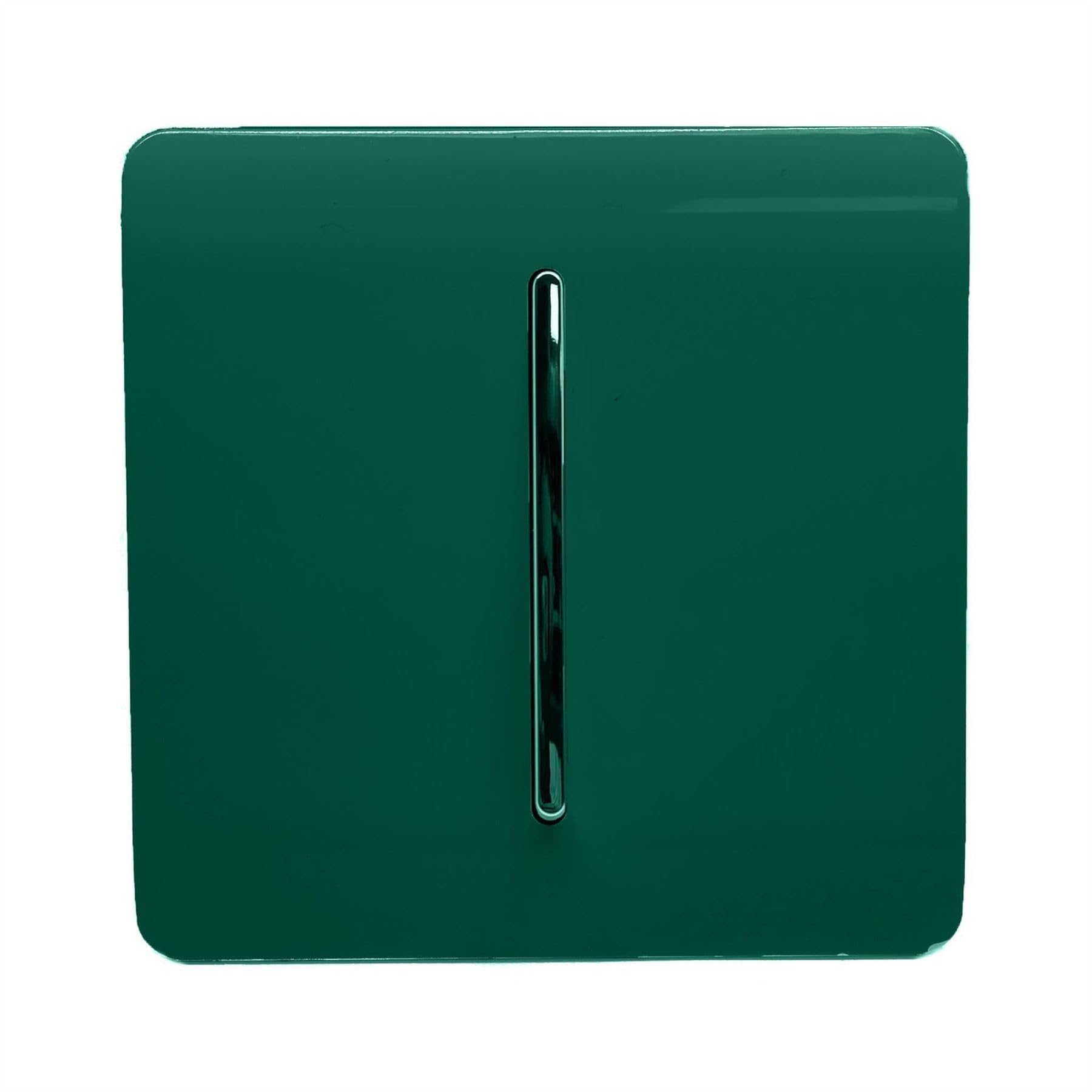 Trendi Switch Fan Isolator 10A Triple Pole Chrome Rocker Switch in Dark Forest Green, Dark Green