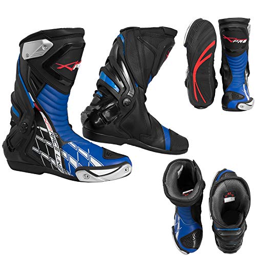 Bottes sport de moto en cuir robuste homologuées pour la compétition