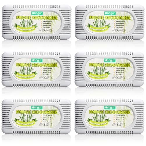 Corodo Fridge Deodorizer - 6 Pack Unscented Activated Charcoal Refrigerator Deodorizer - More Effective Than Baking Soda - Odor Eliminator and Moisture Absorber for Freezers, Coolers, and Lunch Boxes