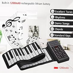 Btuty 61 Clés Électrique Clavier Piano À Main Flexible Pliable Piano Silicone Clavier Haut-parleur Intégré Batterie Au… - Les Beatles, Paul McCartney, John Lennon, RIngo Starr, George Harrison Btuty 61 Clés Électrique Clavier Piano À Main Flexible Pliable Piano Silicone Clavier Haut-parleur Intégré Batterie Au… – Image 5