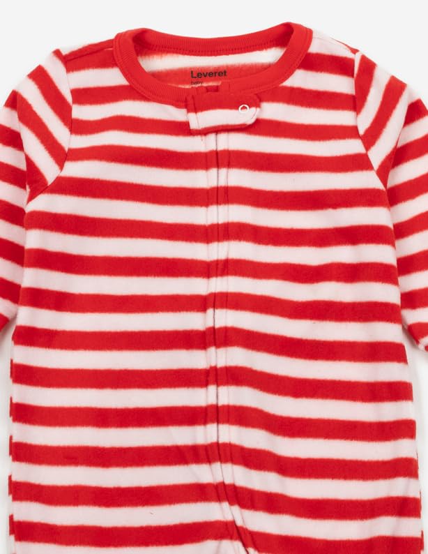 Image of Leveret Fleece Baby Boys Girls Footed Pajamas Sleeper Kids & Toddler Christmas Pajamas (3 Months-5 Toddler)