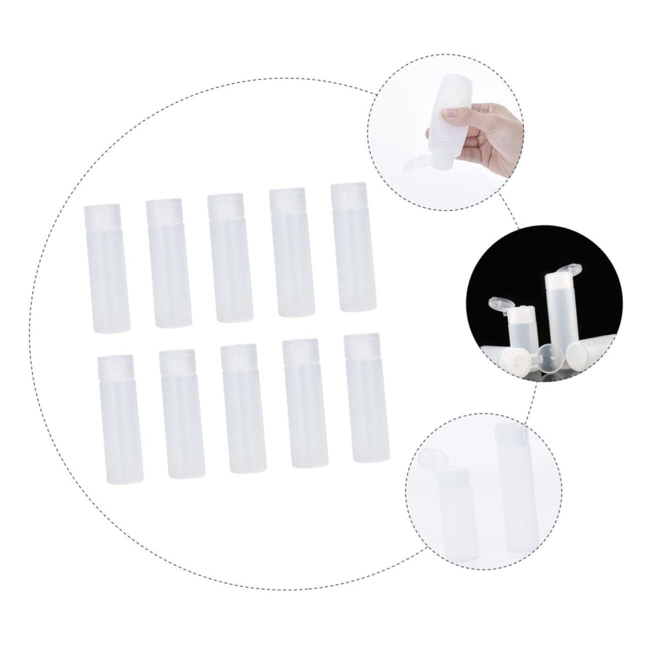 POPETPOP 50pezzi Bottiglie Vuote Per Viaggio Flaconi Ricaricabili Chic Per Cosmetici Contenitori Chiusura Pressione Leggeri e Compatti