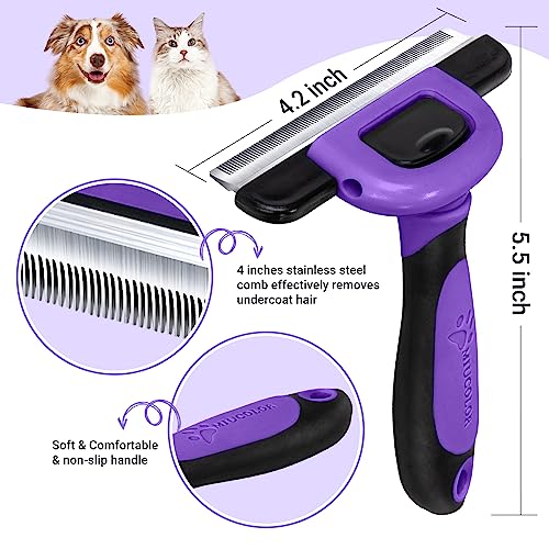 Image of MIU COLOR Pet Grooming Brush, Deshedding Tool for Dogs & Cats, Purple