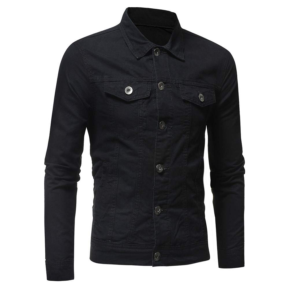 Veste en Jean Homme sans Capuche Longue Blouson Jean Militaire Multi-Poches Col Revers Slim Décontractée Vintage Pas Cher Sweat Moto Printemps Eté