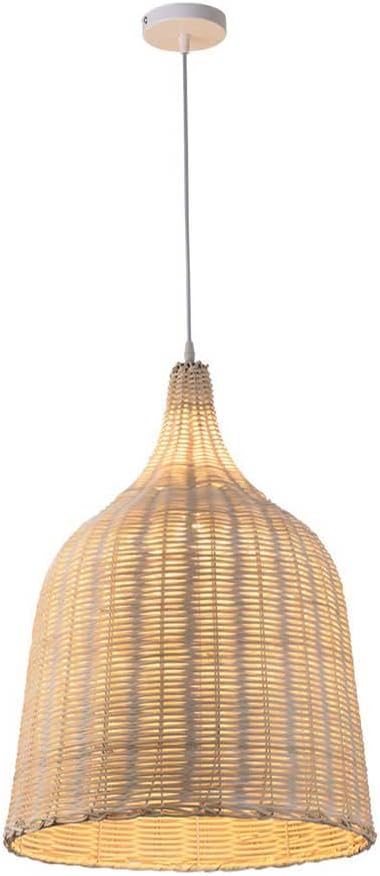 CSSYKV Rieten Rotan Hanglamp, Bamboe Schaduw Kroonluchter Lampenkap Uit Het Midden Van De Eeuw Grote Handgeweven Rieten Lamp Hanglamp Plafondverlichtingsarmatuur Voor Restaurant, Kookeiland, Dineren