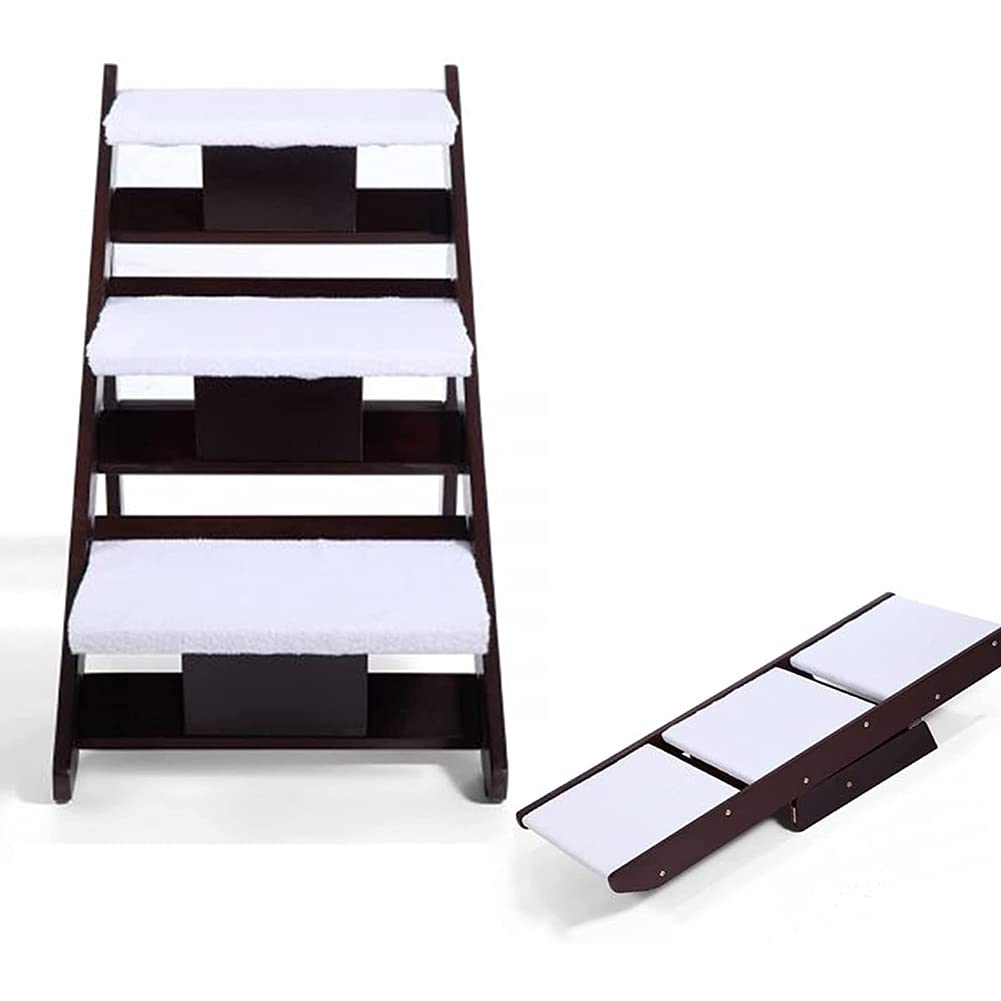 JW-YZJW Las escaleras Plegables portátiles para Mascotas, 2 en 1ps escaleras y rampas para Mascotas para Perros, Gatos, Camas Altas, sofá, Tiene hasta 110 Libras