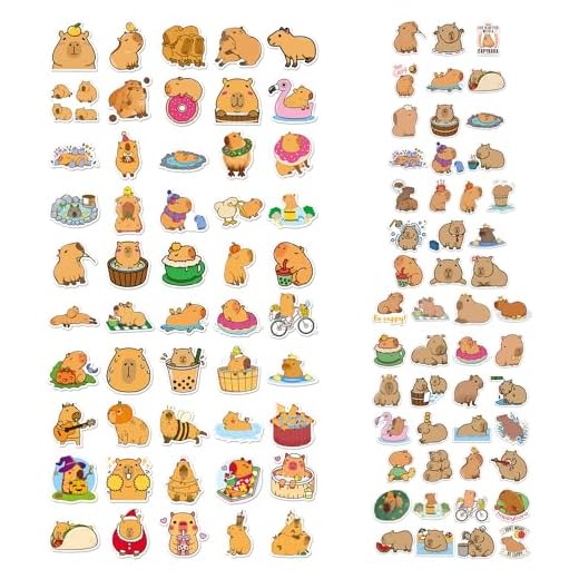 COACOM 100 Pegatinas de Graffiti de Capybara - Lindas Decorativas para Niños, Duraderas de Animales de Dibujos Animados, Impermeables Personalizadas para Fundas
