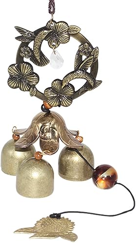 Miniatura 10 de Hooshing - Campanas de viento de elefante, campanas de bronce de metal, campanas de viento Feng Shui para suerte, decoración colgante de jardín al