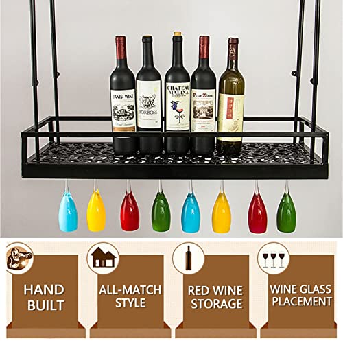 Étagère de rangement pour gobelets et vin en fer forgé au design industriel chic - 6