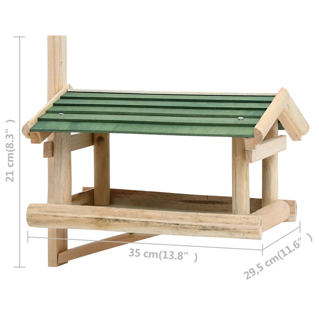 Vogelfutterhaus aus massivem Tannenholz 35x29,5x21 cm mit großem Dachüberstand wetterfest für Garten Balkon Terrasse als Futterstation und Futterplatz für Wildvögel und Meisen