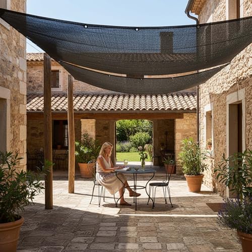 Voile d'ombrage rectangulaire en tissu respirant pour jardin et terrasse