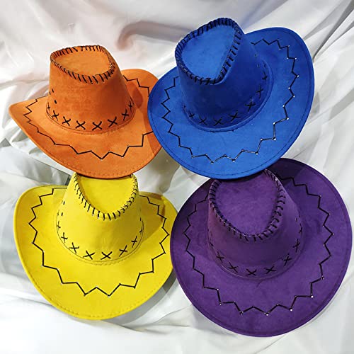 Jokejojack Owboy Hat For Men & Women Suede Outback Western Style Wide Brim Knight Cap Sun Hat Multiple Colour Top Hat White #TOP5