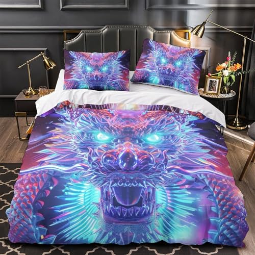 Housse de couette 3 pièces dragon 3D en microfibre super douce 200x200cm - 4