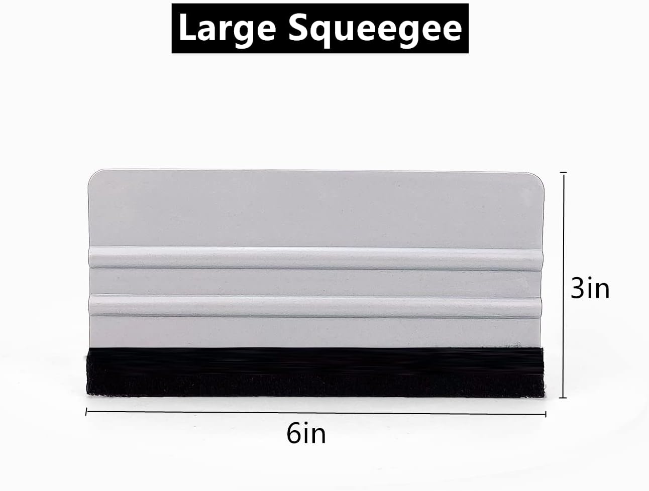 Umaki 3 x 6in Felt Edge Wrapping Squeegee Scratches-Free Decal Applicator Tool for Application of Craft Vinyl, Car Vinyl Wrap, Graphics, Stickers, Window Film and Wallpaper, Pack of 2, Silver