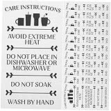 Cartes de guidage - imprimées avec des instructions pour l'entretien et le lavage des verres, des tasses ou des mugs pour guider vos clients dans le nettoyage de leurs verres, cartes de tasses en verre suspendues