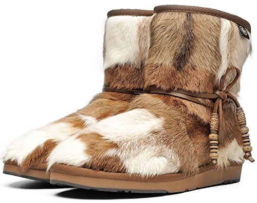 Aumu Women's Classic Mini Sheepskin Winter Boot Fur Boot Chestnut Size 12