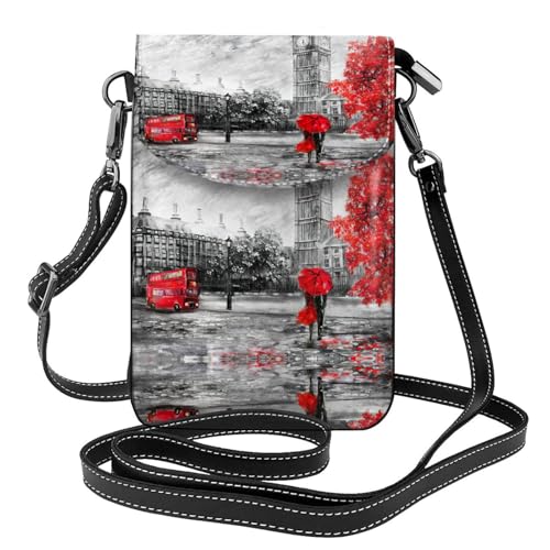 Petit sac à bandoulière London Street rouge avec fente pour carte