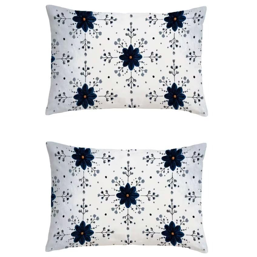 Housse de coussin 50x90cm impermeable lin blanc canapé