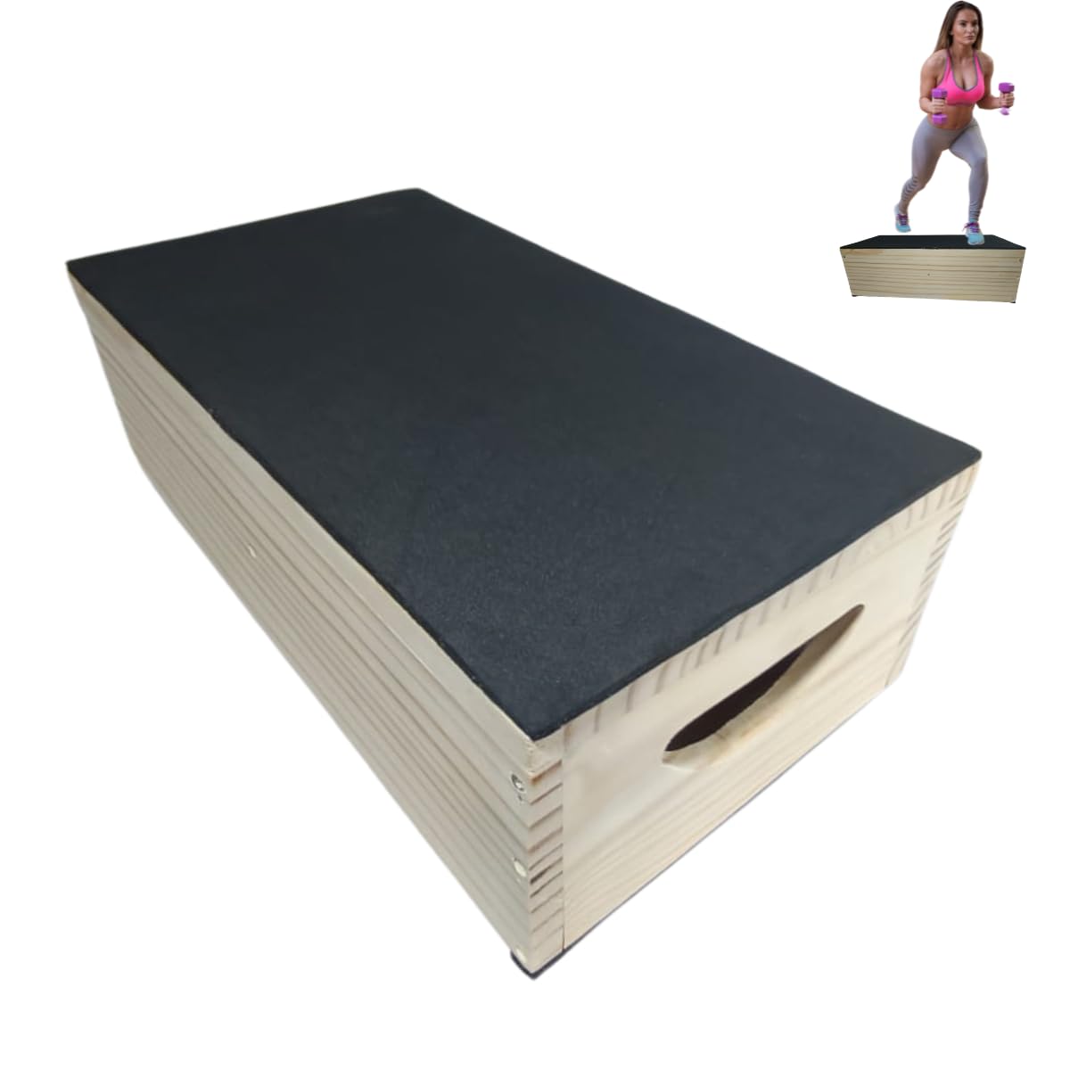 Multiflex, Step Academia Exercícios Ginastica Fitness 50x27x15 Madeira