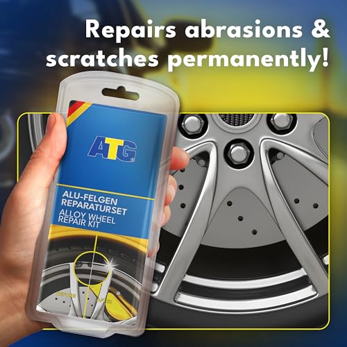 Image of ATG Alloy Wheel Repair Kit - Rim Scratch and Curb Rash Repair for Silver Alloy and Steel Wheels - Complete Kit with Filler and Paint - Up to 10 Repairs