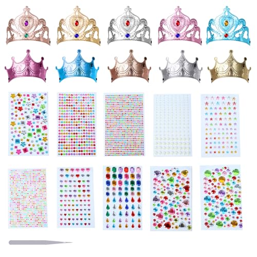 32PCS Foam Princess Tiaras - Princess Party Kids Crown Hats with Stickers