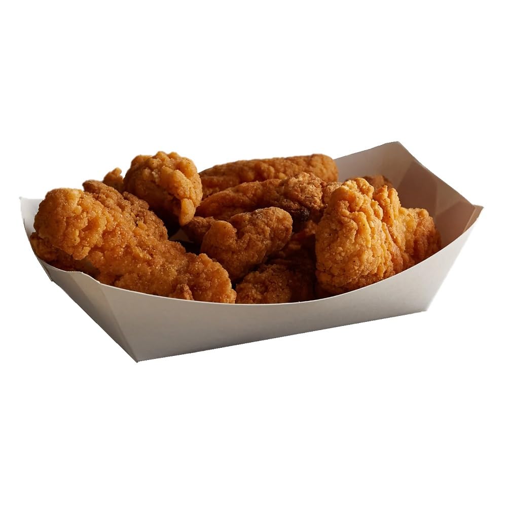 FOXHOLE 500-Count White 3 LB Paper Boat Food Tray