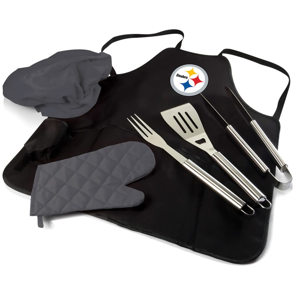 Picnic Time NFL Barbacoa Delantal Bolso Pro, Pittsburgh Steelers