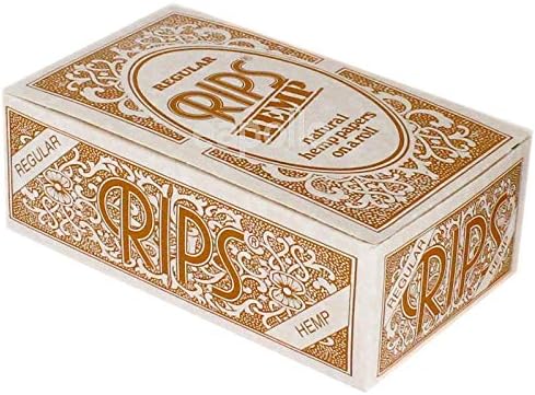 Rips Hemp Regular Rolling Cigarette Smoking Paper Rolls 24 Packs Full Box