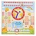 Hztyyier Giocattolo dell'orologio in Legno per Bambini, 11,61 * 11,61 * 0,9 Pollici Grafico Calendario Data Bambini, Regalo di apprendimento