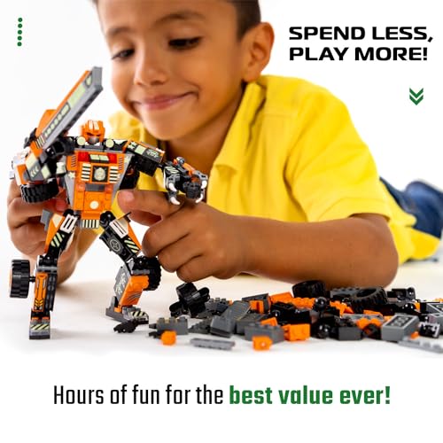 Jitterygit Mech Robot Super Hero Action Figure Xmas Gift Toy Set, Best STEM Building Creative Bricks For Birthday Space Army Warrior For Kids Boys Girls 6 7 8 9 10 Year Old