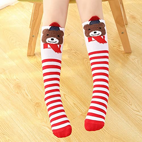Kids Girls Knee High Socks Cartoon Animal Print Elastic Funny Tube Warm Socks Long Boot Stocking Gift 3-12 Years2