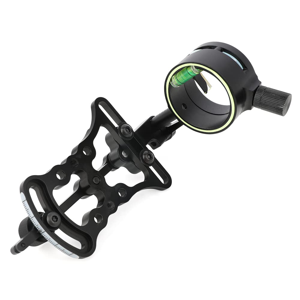 SHARROW Tiro al Arco Bow Sight 1 Pin Miras para Arcos Compuestos Vista de Arco Micro Ajustable 0.019 Fibra óptica Accesorios de Arco y Flecha