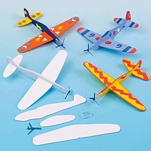 Baker Ross EV1813 glijvliegtuigen om te spelen voor kinderen, met viltstiften of knutselkleuren beschilderen – als prijs…