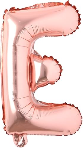 Globo individual de aluminio, diseño de 16 pulgadas de números y letras del alfabeto, color oro rosa, para colgar, para decoración de bodas, fiestas