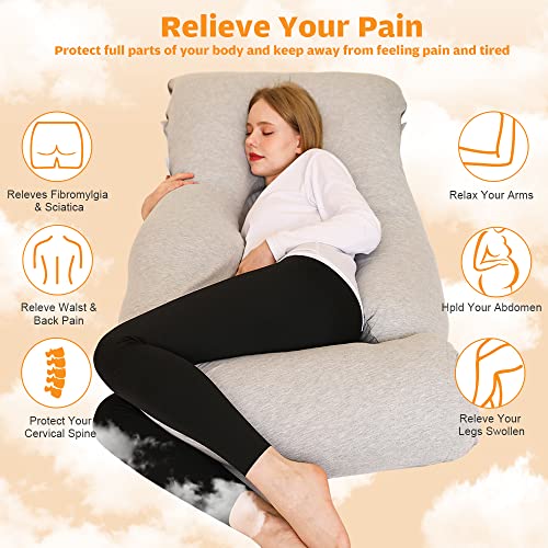 Image of Chilling Home Pregnancy Pillows, U Shaped Full Body Pillow for Pregnancy 58 inch Maternity Pillow for Pregnant Women, Pregnancy Must Haves Cooling Pregnancy Pillows for Sleeping