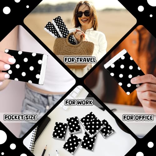 Image of Therwen 100 Pack Pocket Tissues Travel Bulk 1000 Sheet, Classic Polka Dots