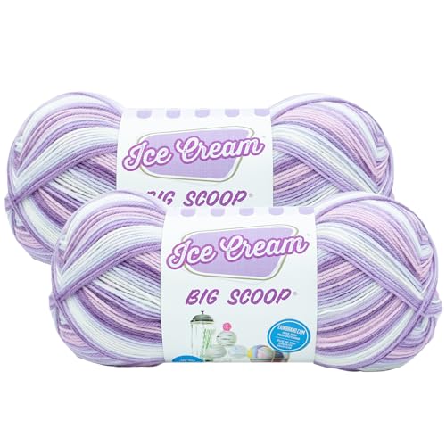 Image of Lion Brand Yarn, Ice Cream Big Scoop, Baby Blanket Yarn, Black Cherry, 2 Pack