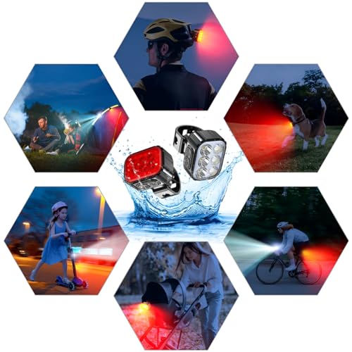 Lanterna Bike Kit Farol Bike 6 Led Recarregável USB a Prova da Água Acessorios Bicicleta Ciclismo Si