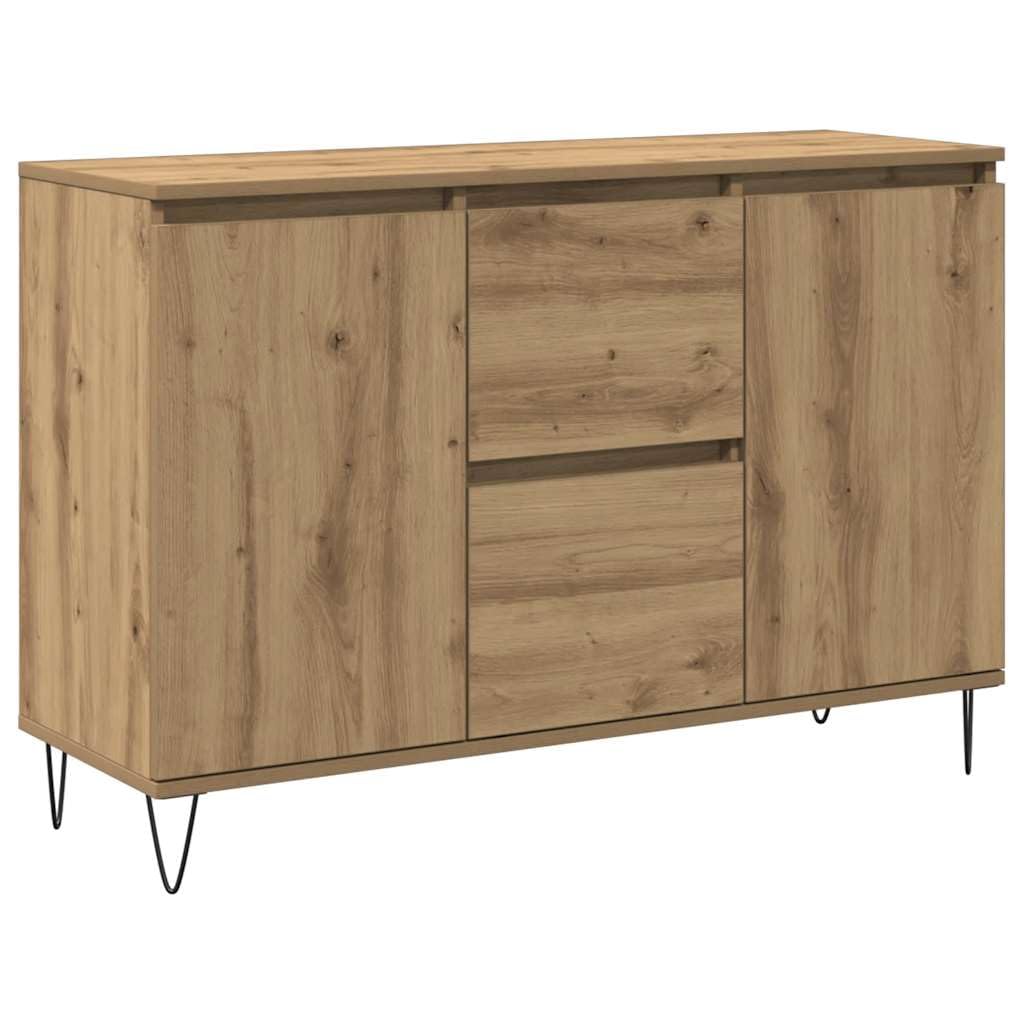 Vidaxl Artisan Oak Sideboard, Storage Cabinet For Living Room, Cupboard With Storage, Side Cabinet, Highboard, Modern Style, Engineered Wood