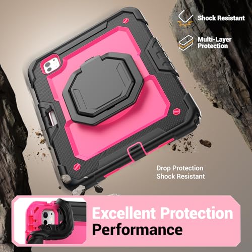 Coque de protection iPad Pro 11 2024 2025 antichoc rose avec support
