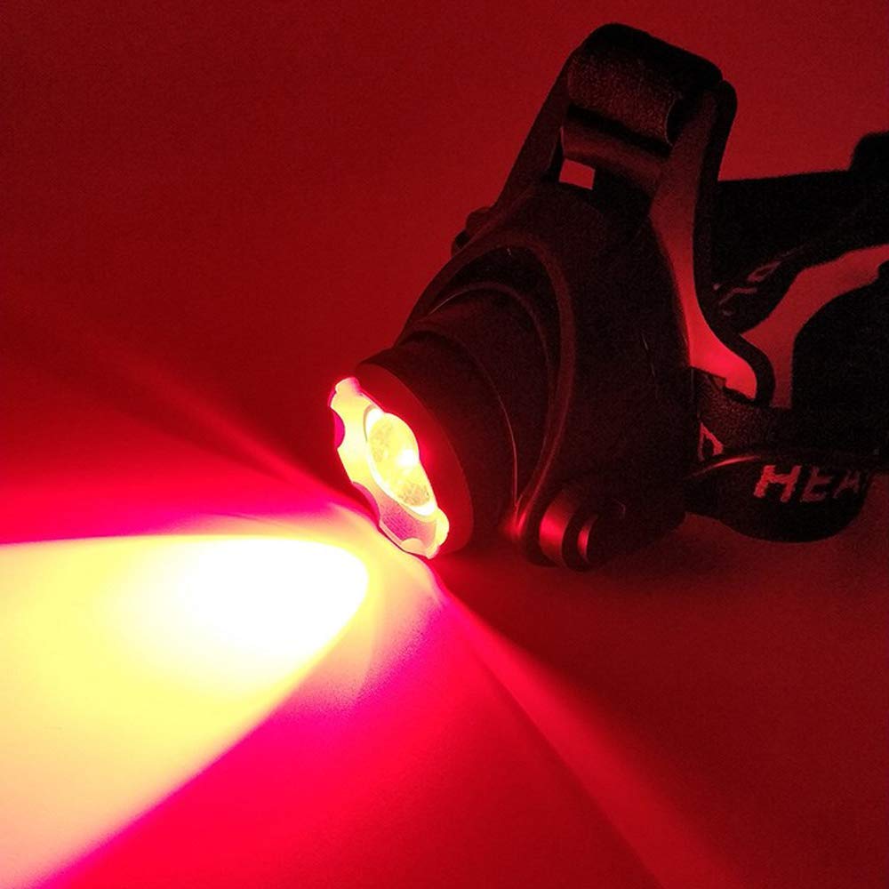 Lampe Frontale Rechargeable USB avec Capteur de Mouvement pour Phare, Zoomable, Lumière rouge, Lumière Principale-600LM pour le Camping, La Marche, La Randonnée, L'éclairage Extérieur, Piles Incluses