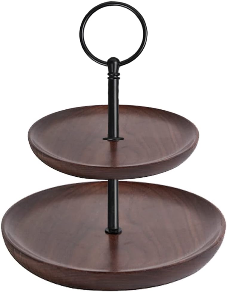 15 Inches 3-Tier Cupcake Black Stand Hardware Fittings, Metal Mold Circular Holder DIY Making for Fruit Plate Cake Stand Snack Tray Replacement Parts Tea Party Wedding Decor (6 Sets - Black Round)