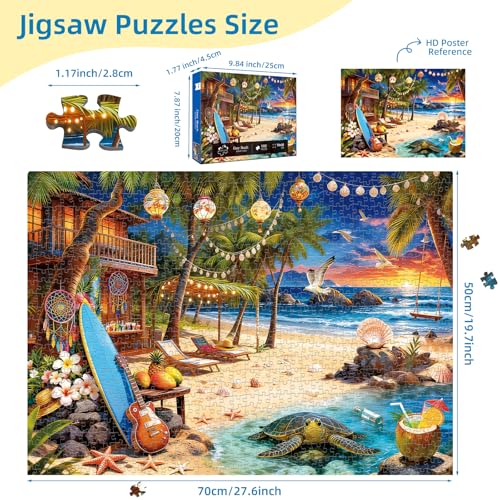 Beach House Puzzles for Adults 1000 Pieces, 1000 Pieces Holiday Island Cozy Beach Sunset Jigsaw Puzzles for Adults, Impossible Hard Difficult Fun Challenging Puzzles for Adults by kepovin - Image 4