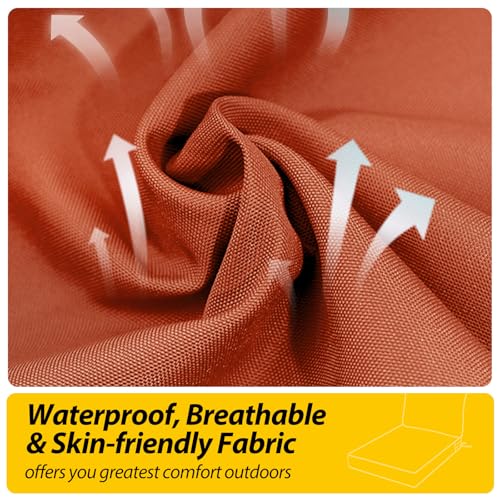Image of AAAAAcessories Outdoor Deep Seat Cushions, Waterproof, Fade-Resistant Patio Furniture Replacement Cushions, Set of 2, 24 inch x 24 inch x 5 inch, Rust