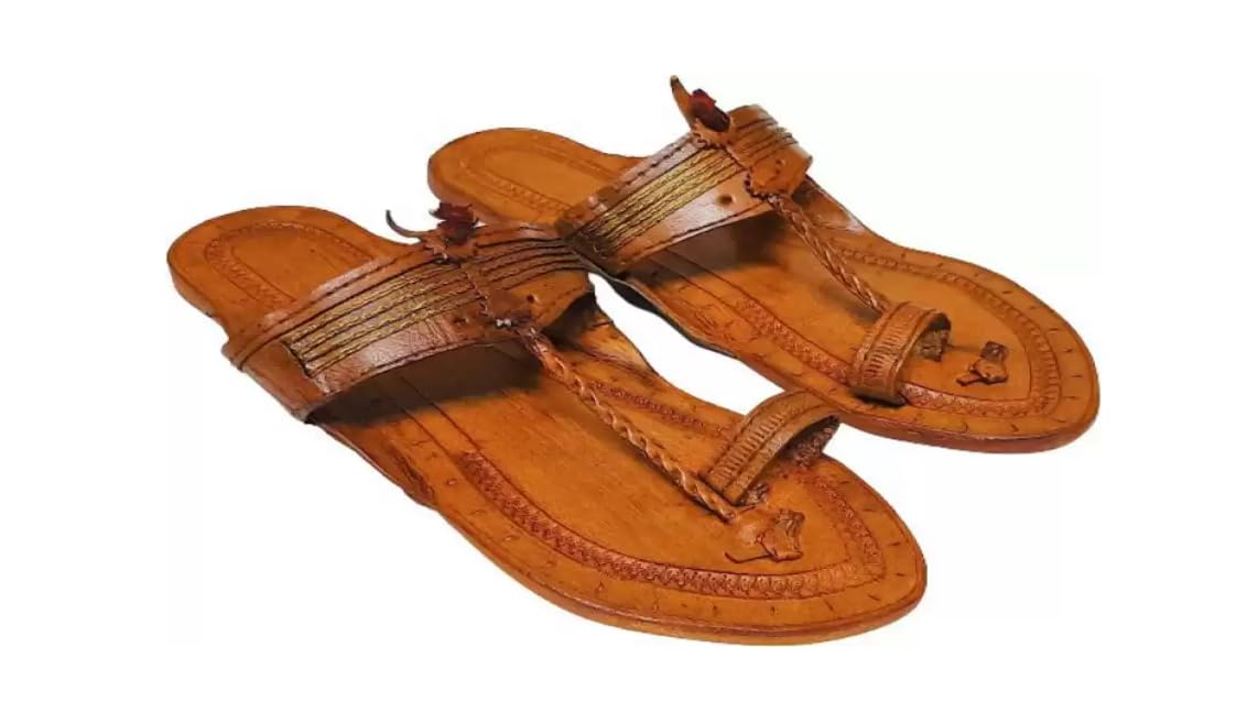 EthnicVibes - Scarpe da donna Kolhapuri in morbida pelle etnica indiana Jutti ST44, taglia US 6-11