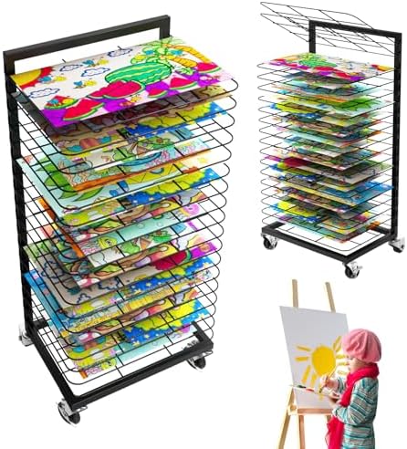 Art Drying Rack 18 Shelves A3 – Mobile Metal Lockable view 8