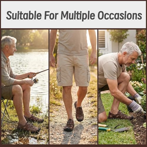 Image of Mens Casual Closed Toe Leather Sandals Outdoor Fisherman Adjustable Sport Summer Shoes