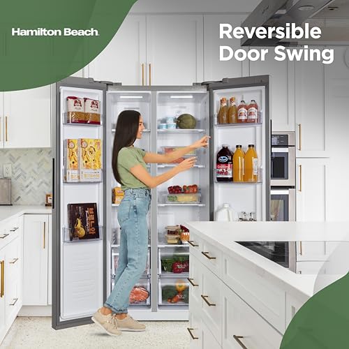 Hamilton Beach HBF1558 15.6 cu ft Counter Depth Full Size Refrigerator, Side Doors, Stainless - Image 6