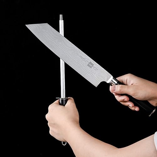 Miniatura 9 de Gidli Cuchillo de chef de 8 pulgadas con afilador de cuchillos de acero inoxidable al carbono, ultra afilado, mango de madera ergonómico, caja de